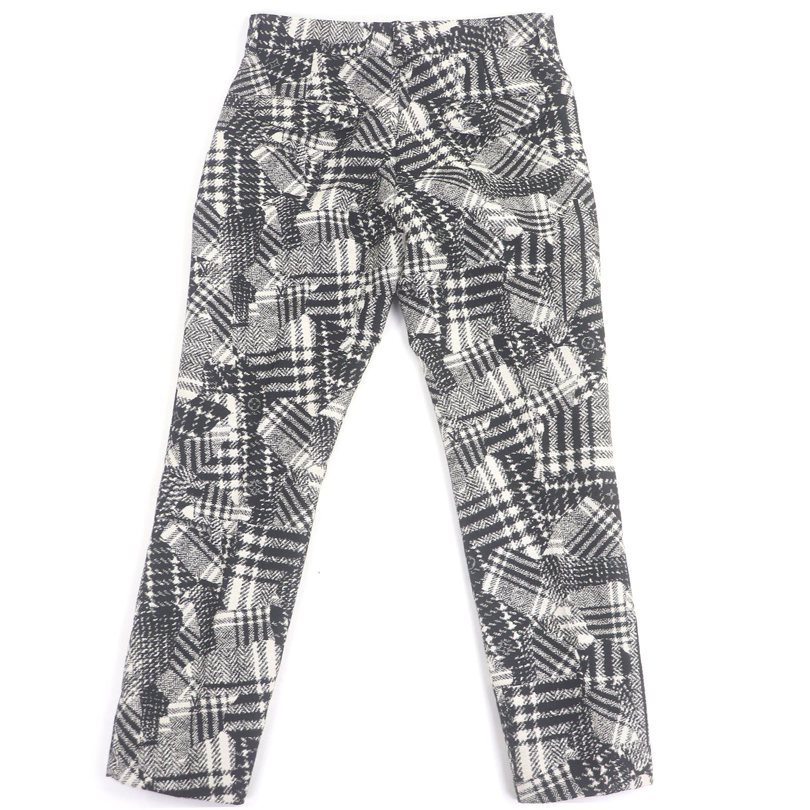 LOUIS VUITTON ルイヴィトン 20 AW モノグラム 総柄 トラウザーズパンツ シングル スラックス ホワイト ブラック 40 イタリア製 メンズ