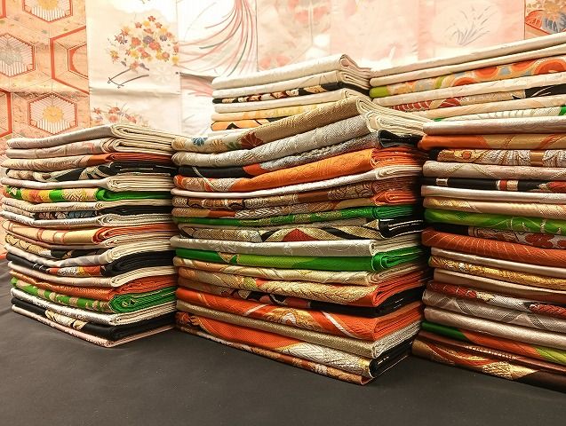 平和屋着物 袋帯 西陣 まとめて100点 鳳凰 向かい鶴 蝶 更紗 花柄 宝相華 まいづる 金銀糸 など ♥品あり 全て正絹 mmm055