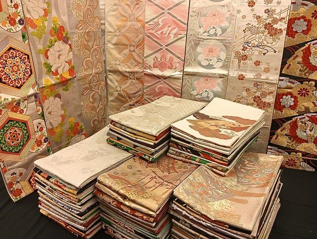 平和屋着物 袋帯 西陣 まとめて100点 向かい鳳凰 鶴 鴛鴦 蝶 花柄 七宝 正倉院 駒刺繍 佐賀錦 金銀糸 など あり 全て正絹 mmm056