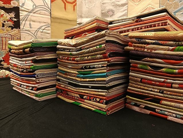 平和屋着物 袋帯 西陣 まとめて100点 鳳凰 向かい鶴 鴛鴦 孔雀 鳥獣 風景 正倉院 楽器 金銀糸 など ♥品あり 全て正絹 mmm061