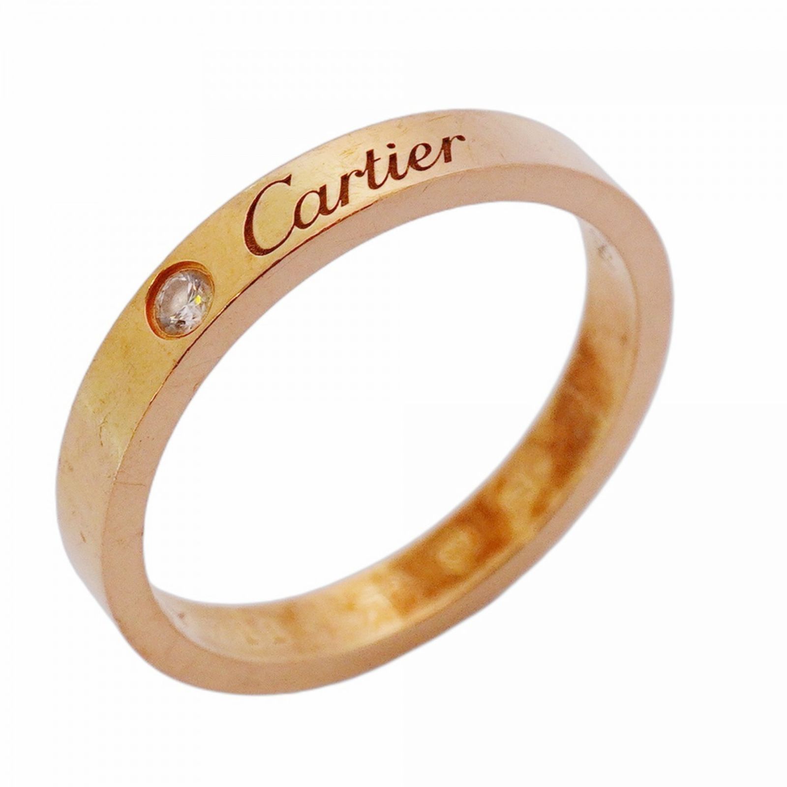 カルティエ Cartier カルティエ リング Cドゥ エングレーブド 1PD 18KPG ピンクゴールド ダイヤモンド ＃57メンズ