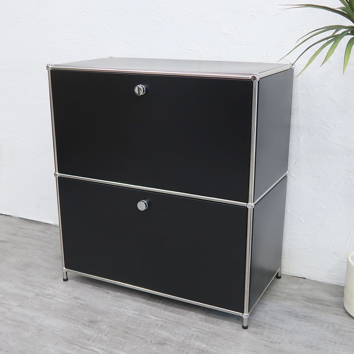 ハラー サイドボード リプロダクト Module 北欧 組み立て 2段 サイドボード 幅75cm 在庫 モジュール 家具 完成品 ハラーキャビネット チェスト リビング 収納 モダン HL-07BK MARWIL-DEMENAGEMENTS_CH