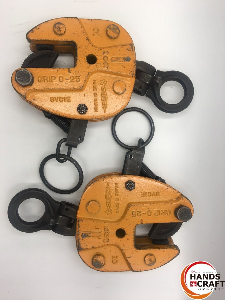 スーパーツール SUPER TOOL 立吊 クランプ 1t SVC1E GRIP 0-25 品