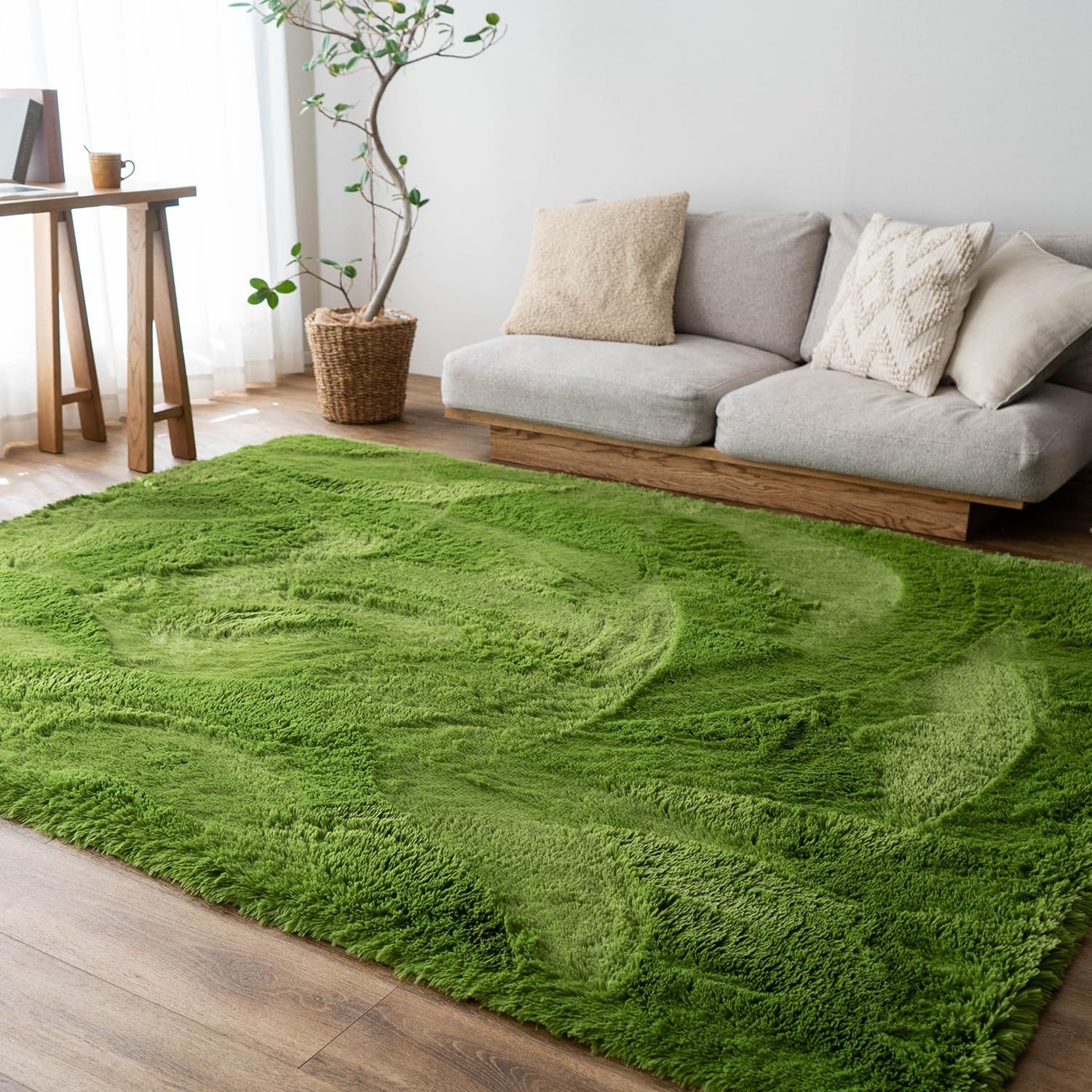 サヤンサヤン 洗える シャギー ラグ エクセレントムーティーⅡ 190x240 3畳 ユーカリ 北欧