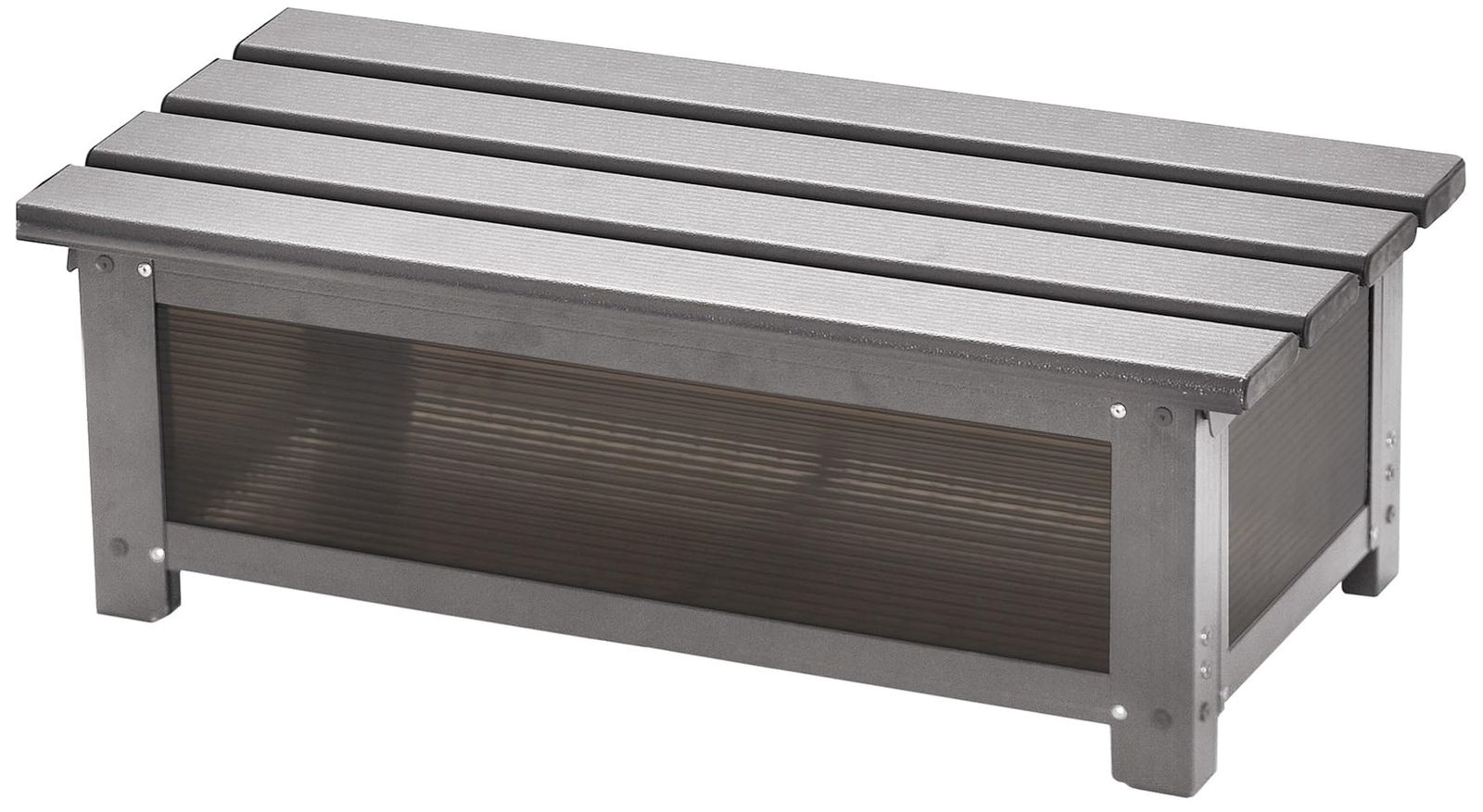 迅速発送 ガーデンマスター Gardenmaster ステップストッカー 幅74×奥行36×高さ24cm アルミ天板 ベンチストッカー ベランダ バルコニー 軽量 踏み台 玄関台 お庭 ガーデンマスター グレー KSS-74L