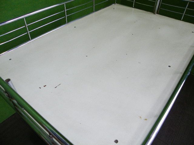 折りたたみスチールワゴン 横幅90cm×奥行60cm 補強バーに若干歪みあり 陳列 催事 I-217