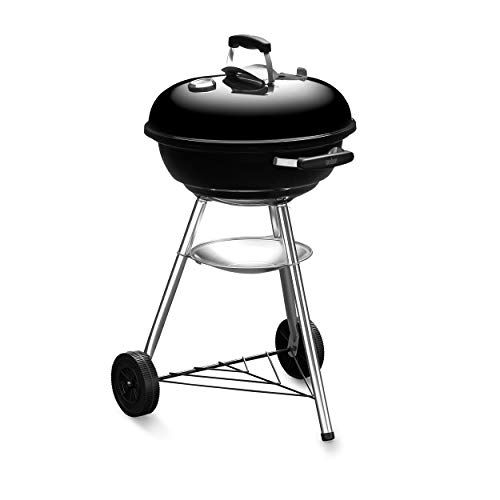 Weber ウェーバー バーベキュー コンロ 直径47 cm コンパクトケトル 炭 キャンプ 6-8人用 焚き火台 日本 10年保証 1221308 温度計付き ブラック