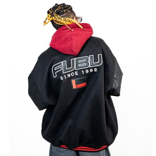 フブ ブルゾン スタジャン フライトジャケット メンズ レディース 長袖 アウター メルトン 合皮切り替え 大きいサイズ アメカジ ストリートファッション ブラック