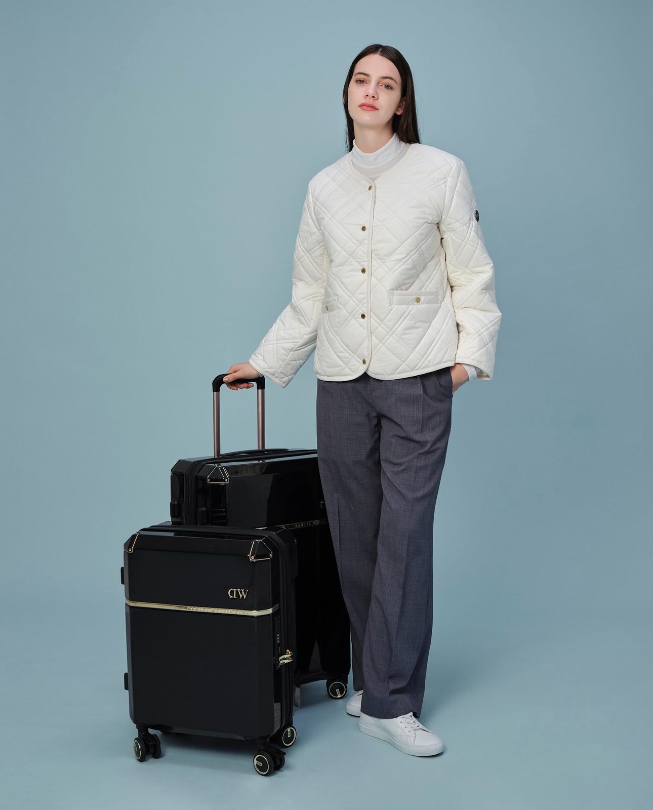  Daniel Wellington キルティングパデッドジャケット M オフホワイト その他 フェイスケア