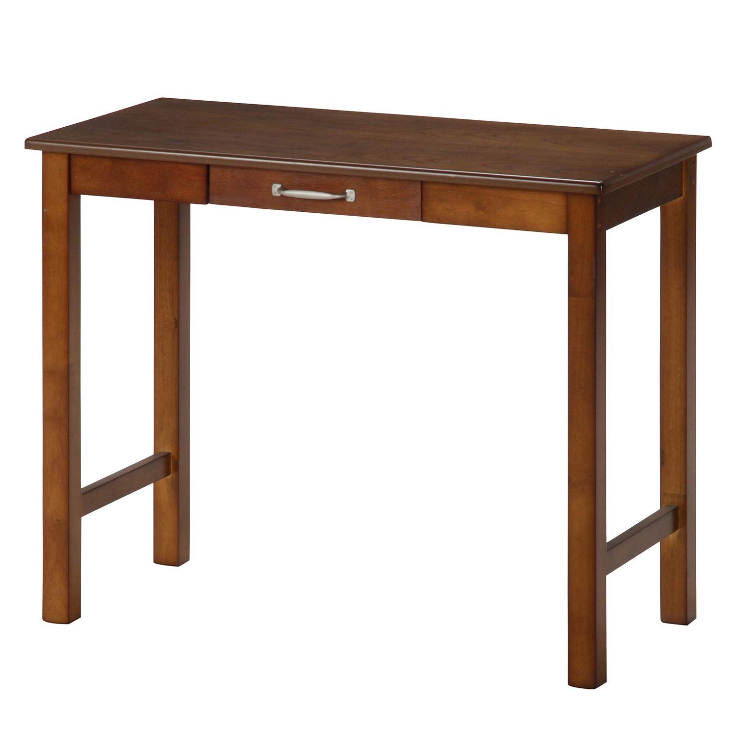 迅速発送 不二貿易 Fujiboeki デスク 机 幅90×奥行45×高さ72cm ミディアムブラウン 脚部天然木使用 引出収納 組立商品 マンチェスター 95784