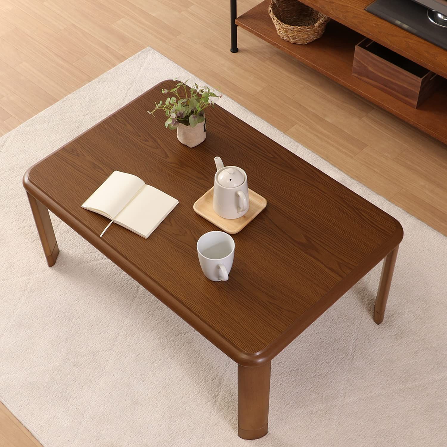 幅90×奥行60×高さ33~38cm ミディアムブラウン