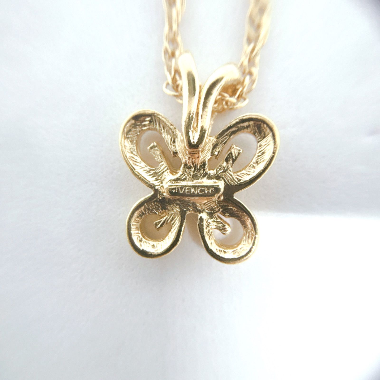 GIVENCHY ジバンシー バタフライ ネックレス ゴールドカラー ライン