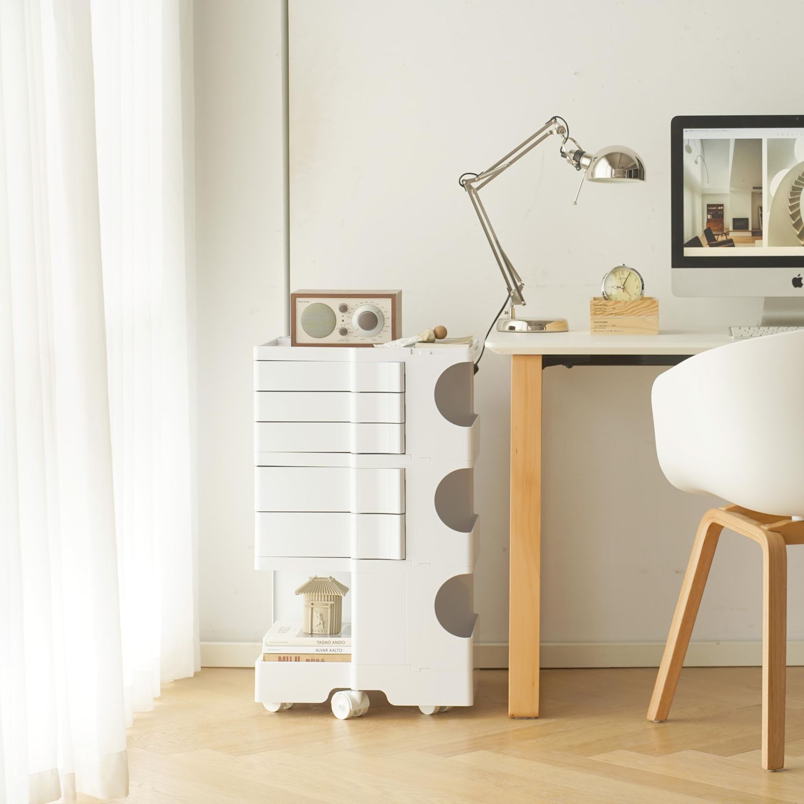 ホワイト 3段5トレイ