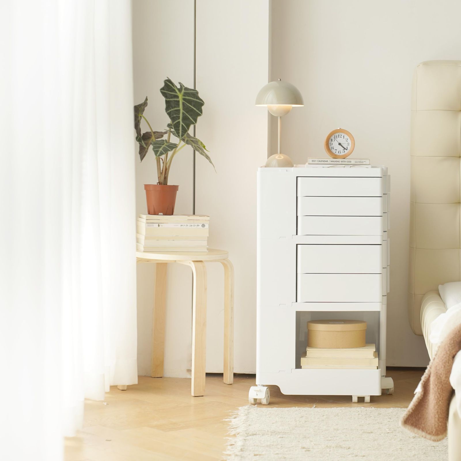 ホワイト 3段5トレイ