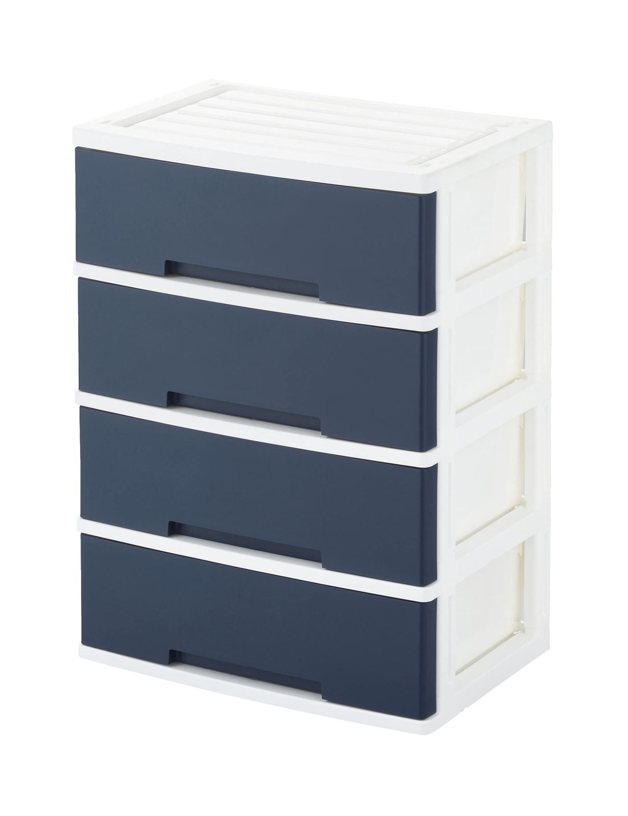 迅速発送 ILC ニューライフワイド収納チェスト 4段 ネイビー W60×D40×H81.5cm