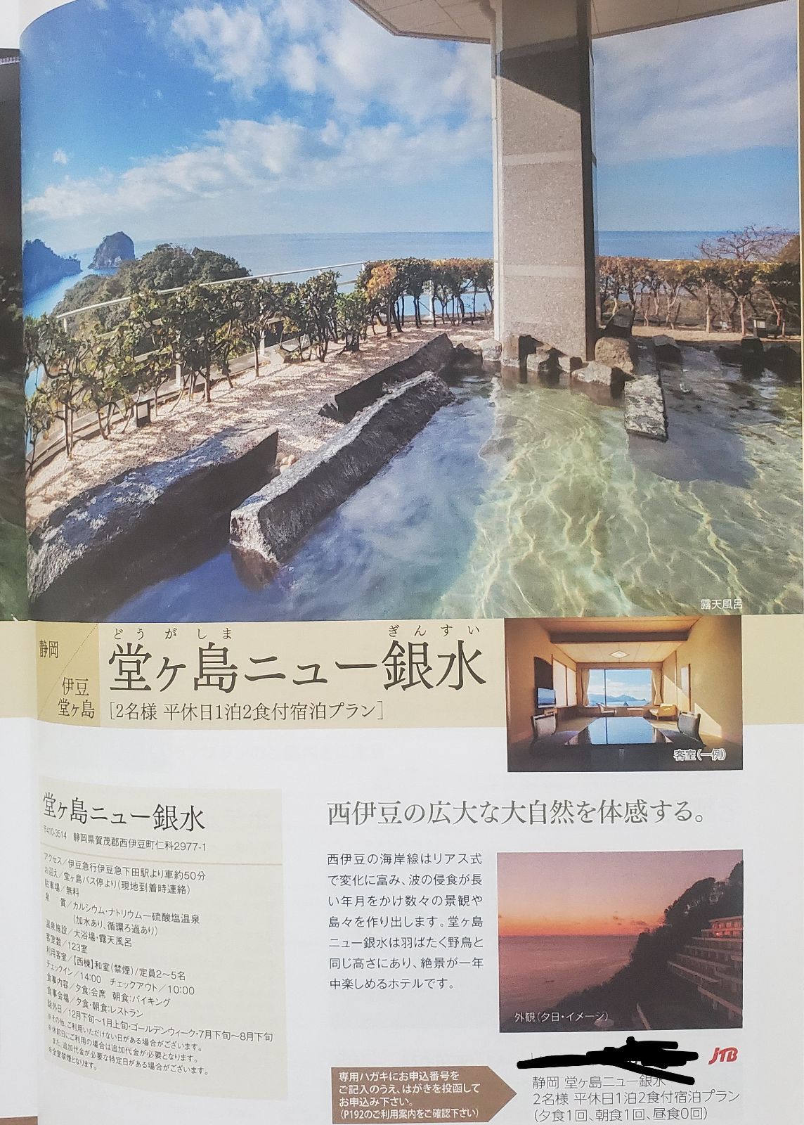 ペア宿泊券 二食付 静岡 堂ヶ島ニュー銀水