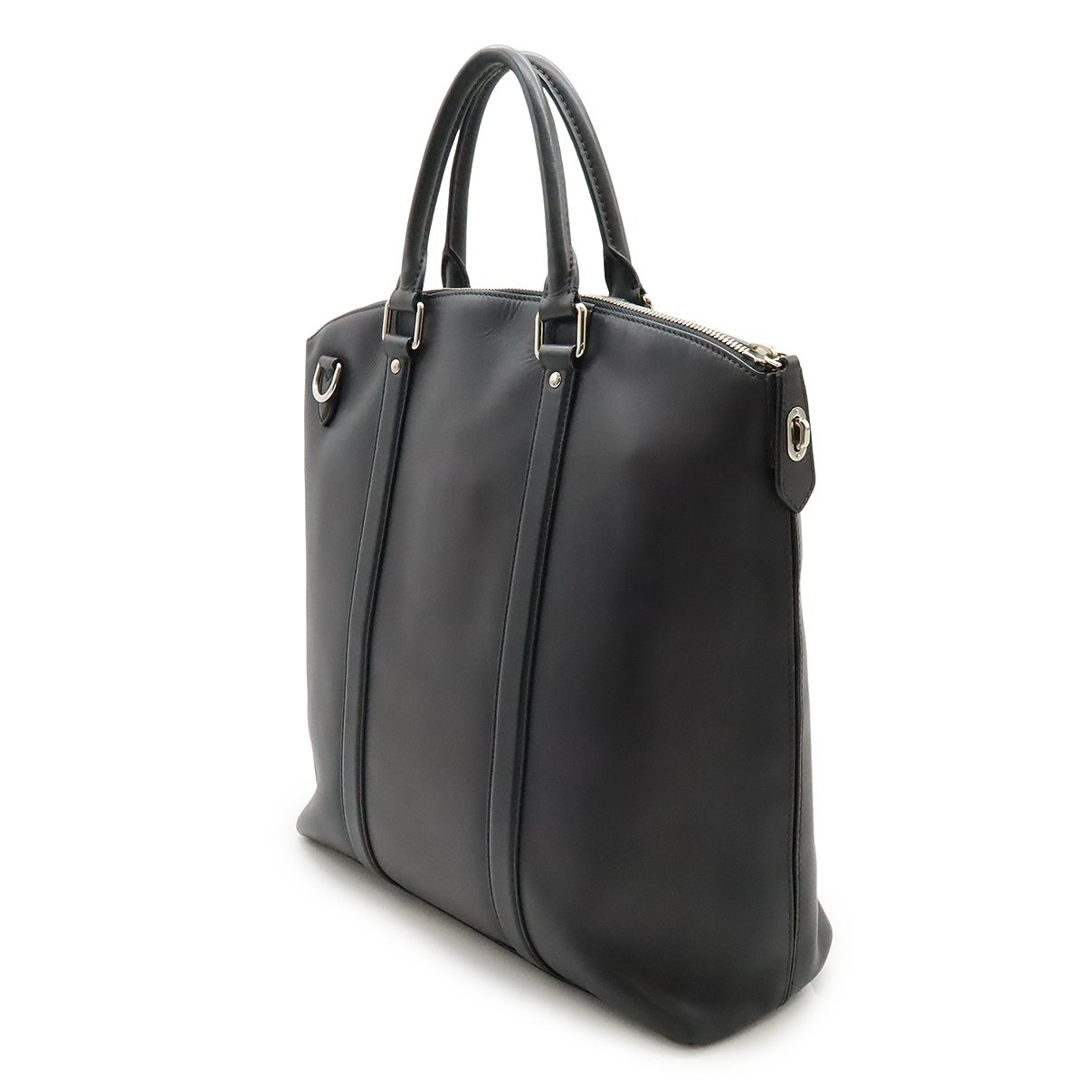 LOUIS VUITTON ルイ ヴィトン キュイール オンブレ カバ トートバッグ 2WAY ハンドバッグ ダークグレー シルバー金具 M42598