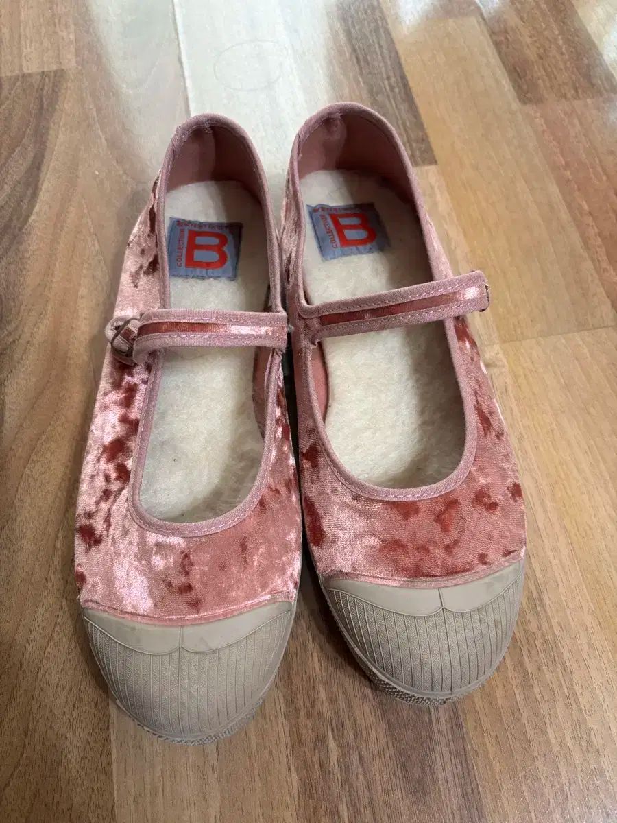 BENSIMON ベンシモン ピンク ツアーベルベット メリージェーン シューズ