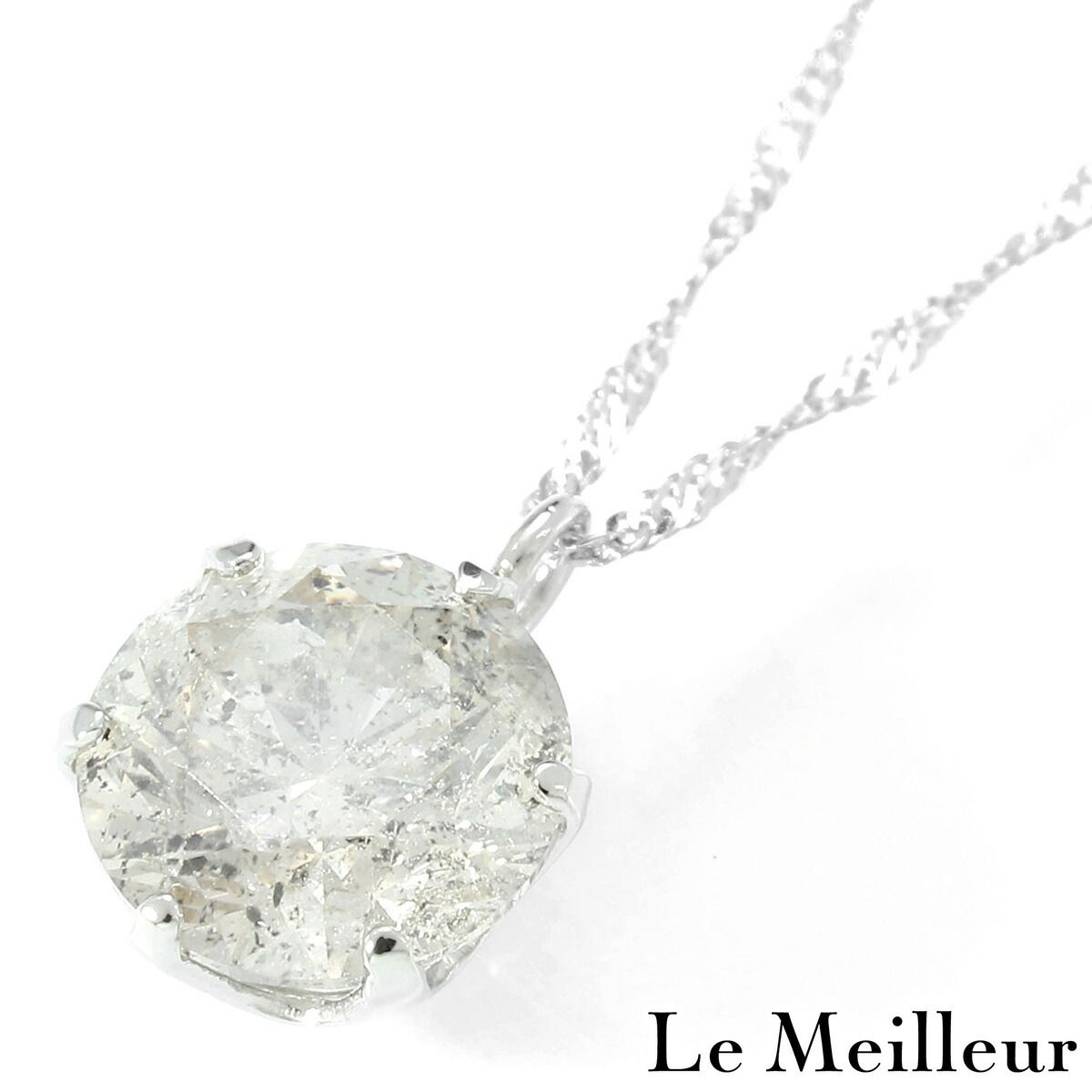 ダイヤモンド 1.00ct プラチナ Pt900 ネックレス I1クラス 中古 