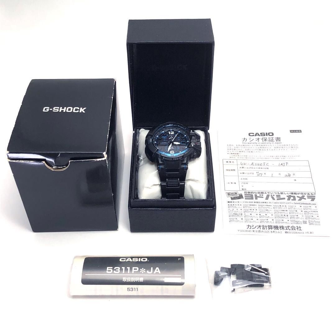 箱 コマ 取説付 CASIO カシオ G SHOCK グラビティマスター GW A 1100 FC ソーラークォーツ 樹脂 ブラック ブルー