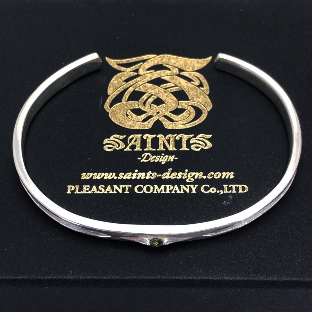 き SAINTS セインツ モルダバイト メンズ シルバー バングル SSB910MV モルダバイト SV92 シルバー