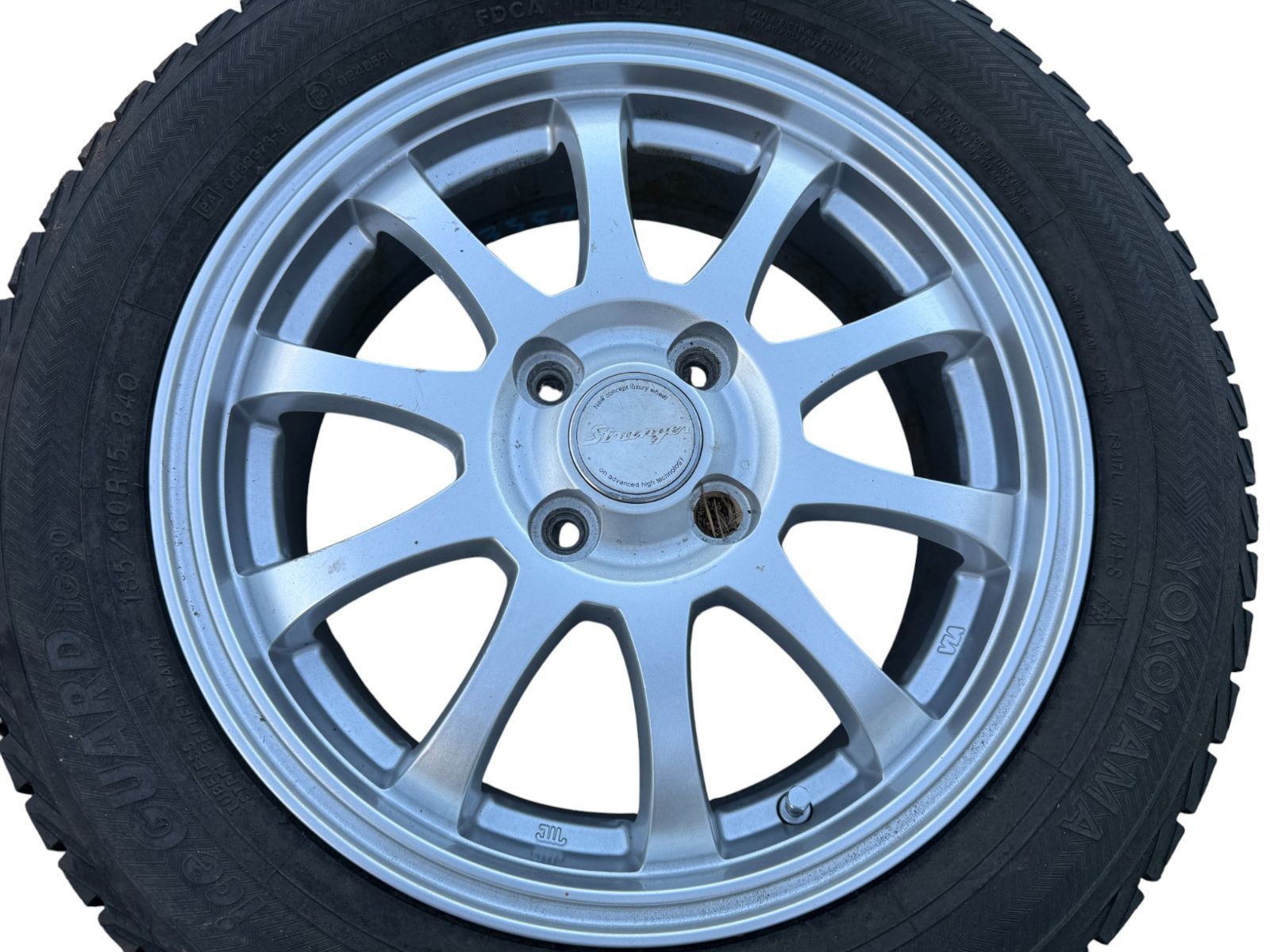 フィット GK3 STRANGER 185|60R15 15×5.5J 5×100 IS ＋50 アルミホイール 社外品 4本セット 管理番号 3357 FFCRYSTALESIA_COM