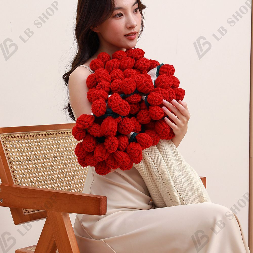 完成品] 花束ブランケット 160CM 99本の大きなバラ ブーケ