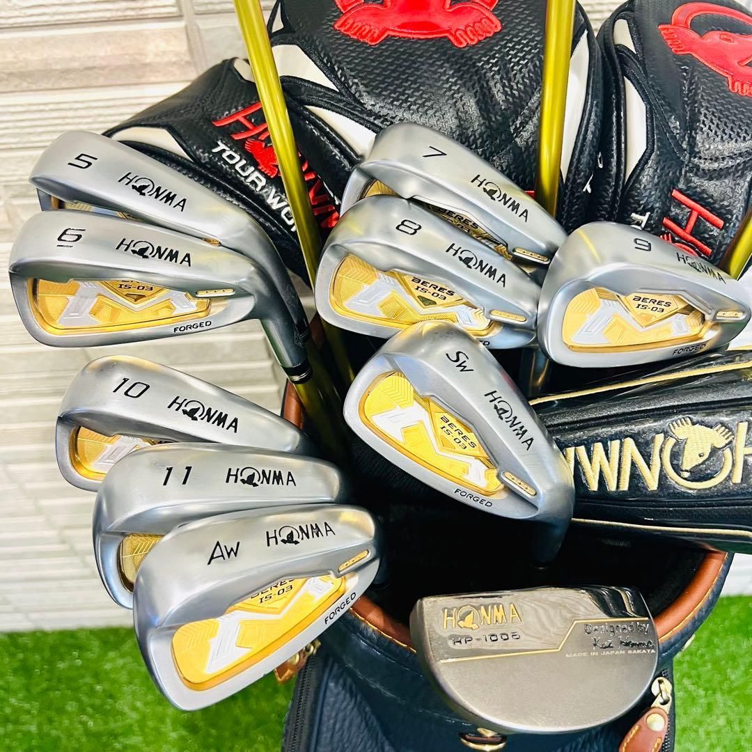 【美品】ホンマベレス HONMA IS-03 2S アイアンセット 9本 R 左 美品】HONMA BERES ホンマ ベレス IS-03 2S アイアンセット メンズ 超