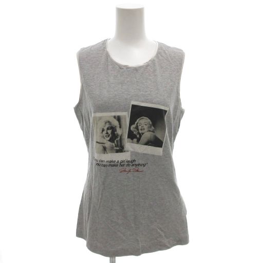 ドルチェ-ガッバーナ ドルガバ DOLCE-GABBANA タンクトップ ノースリーブ 42 グレー マリリンモンロー プリント |FF GY19
