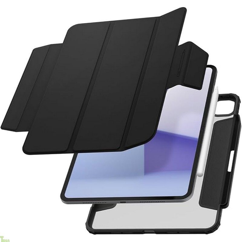 Spigen iPad Pro 11 インチ 2025 ケース スリム 軽量 耐衝撃 擦り傷防止 過熱防止 エア?スキン?プロ ACS07762 ブラック a