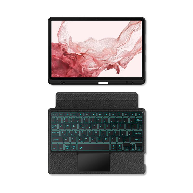 【売り尽くし！】 縦 横置き対応 Galaxy Tab S7 Plus Tab S7 FE Plus Tab S8 Plus 12.4インチ キーボード ケース タッチパッド バックライト付き マグネット式 分離式 シャオミカバー ギャラクシー S7 S7 FE