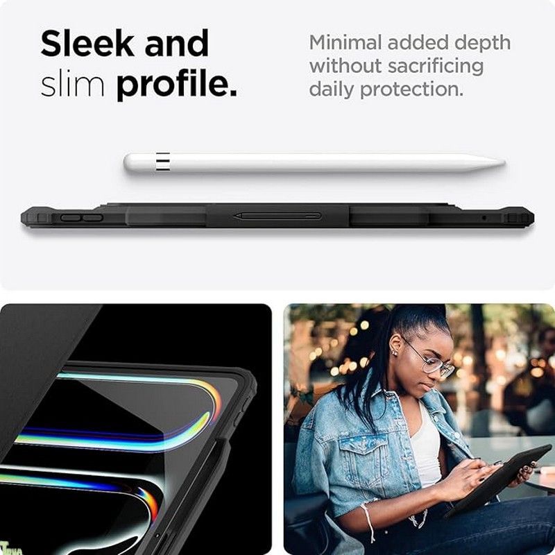 Spigen iPad Pro 11 インチ 2025 ケース スリム 軽量 耐衝撃 擦り傷防止 過熱防止 エア?スキン?プロ ACS07762 ブラック a VETTDRUCK_DE