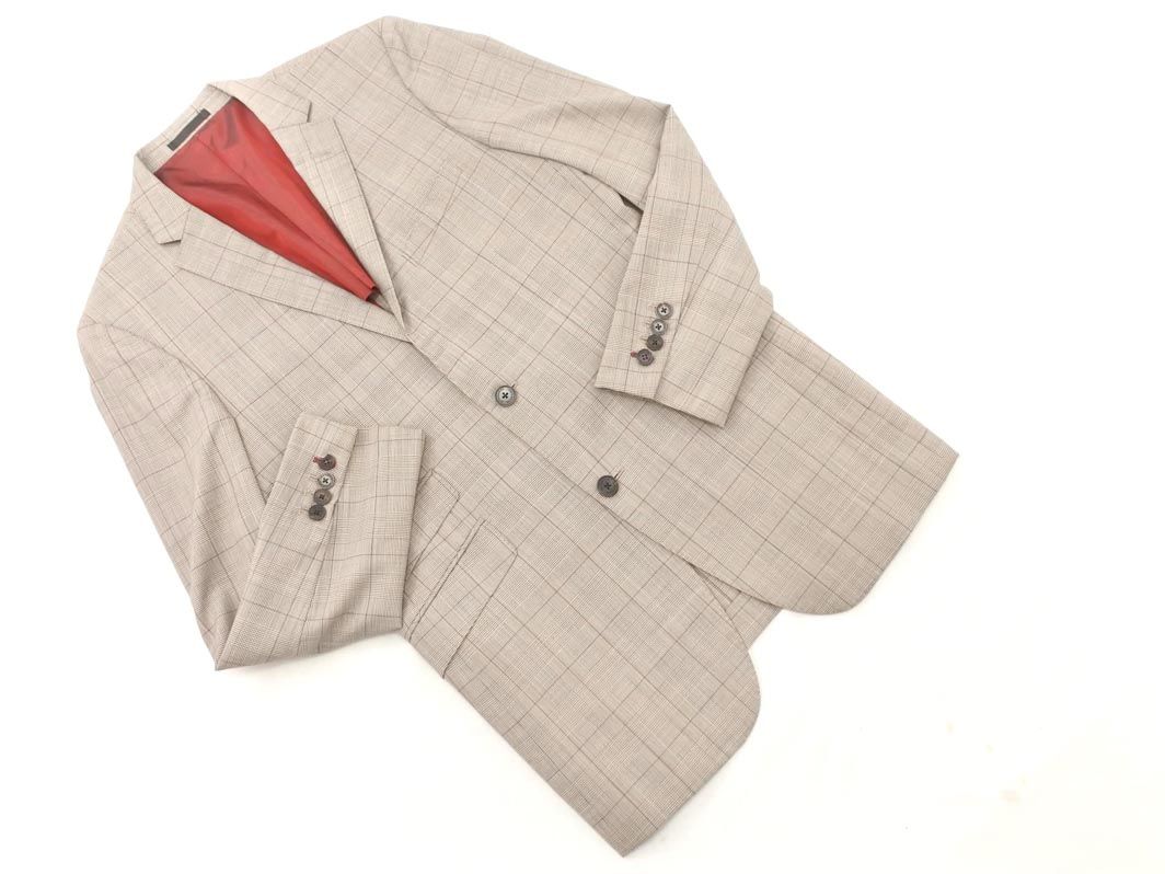 BURBERRY BLACK LABEL バーバリーブラックレーベル グレンチェック セットアップ ジャケット パンツ スーツ size40R ベージュｘブラウン メンズ