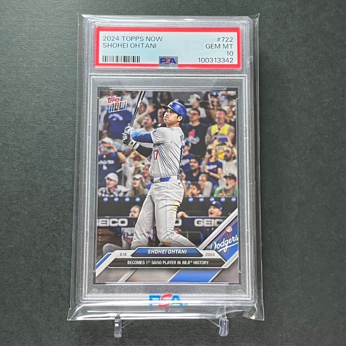 722【PSA10】PSA専用袋入！大谷翔平メモリアルHR！史上初50本塁打50