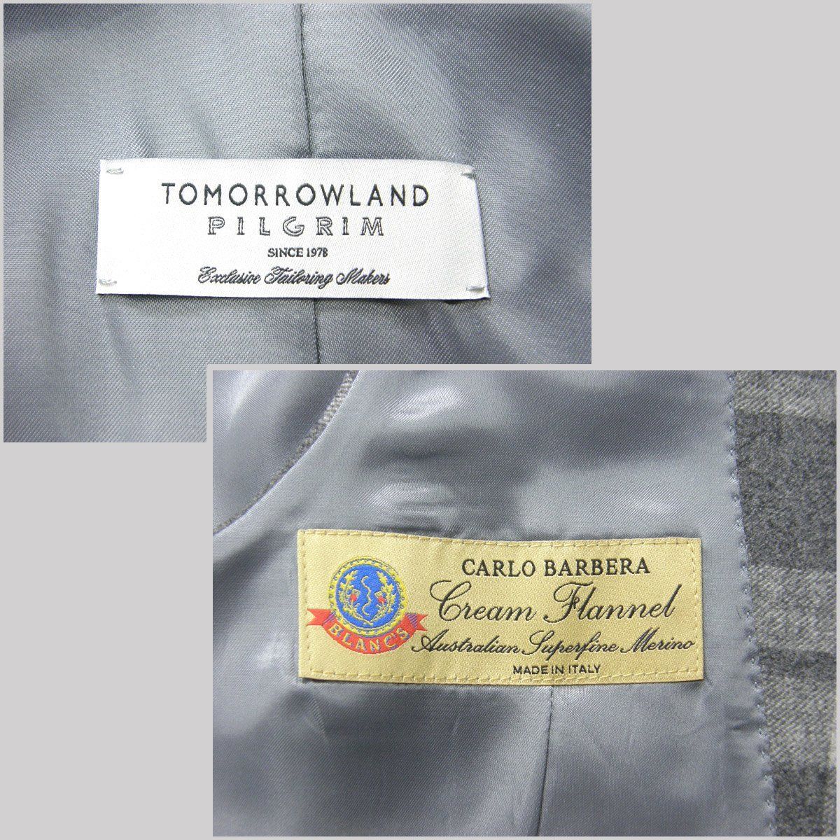 TOMORROWLAND PILGRIM 高級 CARLO BARBERA生地 シルク混 秋冬 スーツ