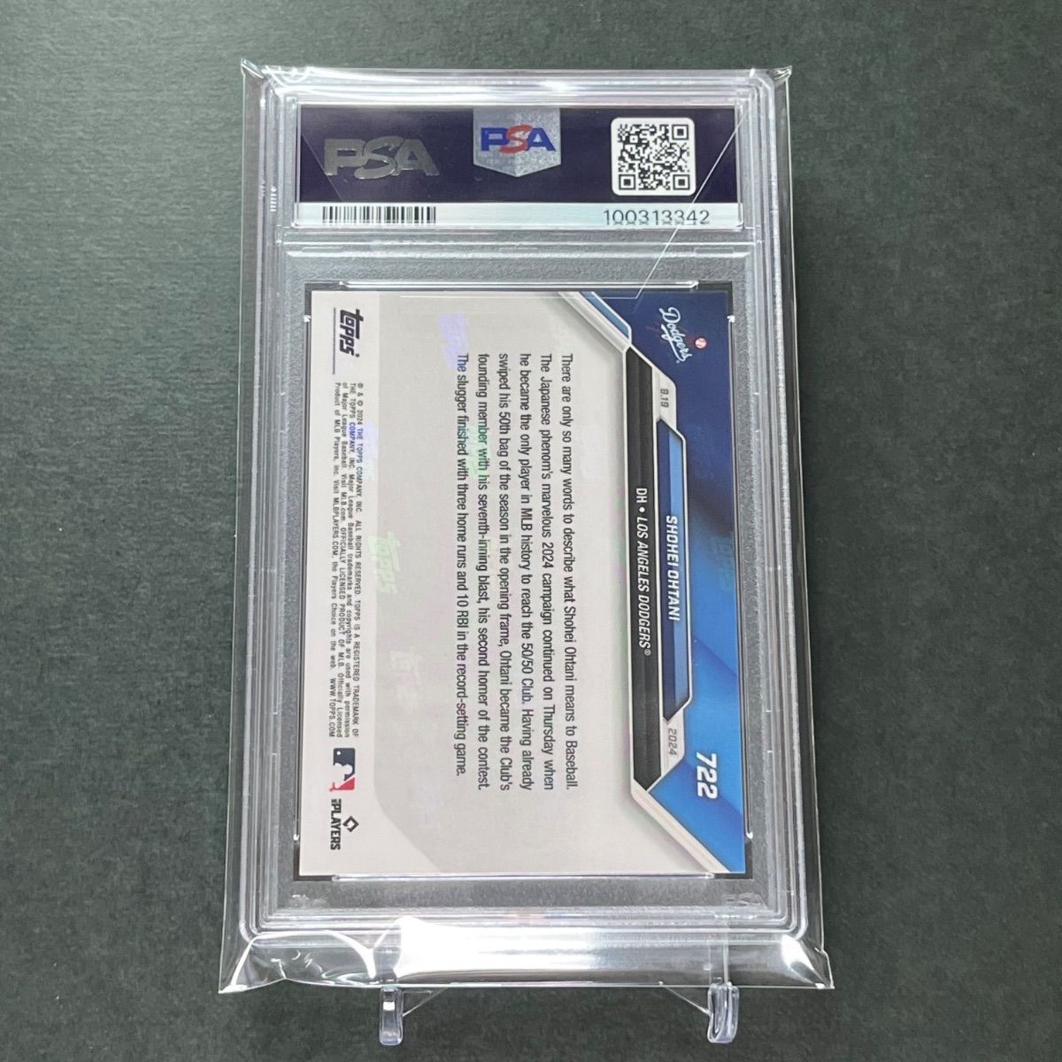 大谷翔平メモリアルHR 722PSA10PSA専用袋入 史上初50本塁打50 史上初 