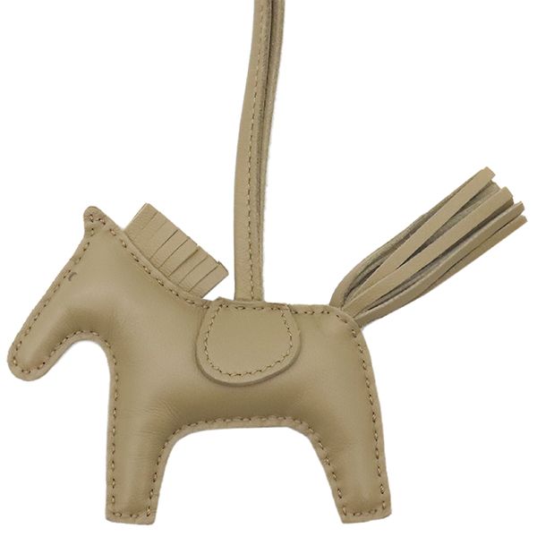 エルメス HERMES バッグチャーム ロデオPM アニューミロ ベージュ