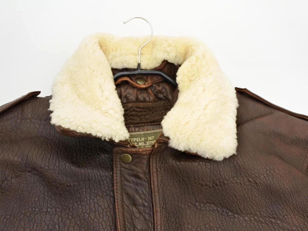 PAVIANO AIRBORNE LH 747 5795 COMMANDER ラムスキン フライト ジャケット sizeL 茶 メンズ