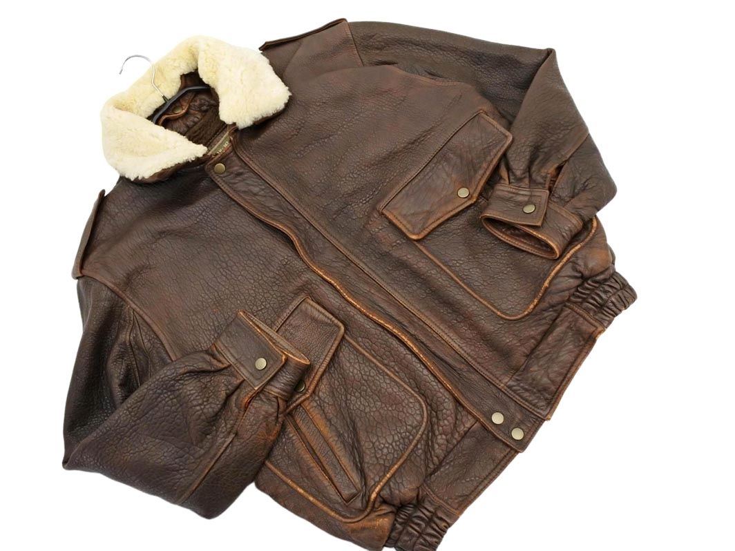 PAVIANO AIRBORNE LH 747 5795 COMMANDER ラムスキン フライト ジャケット sizeL 茶 ◎メンズ