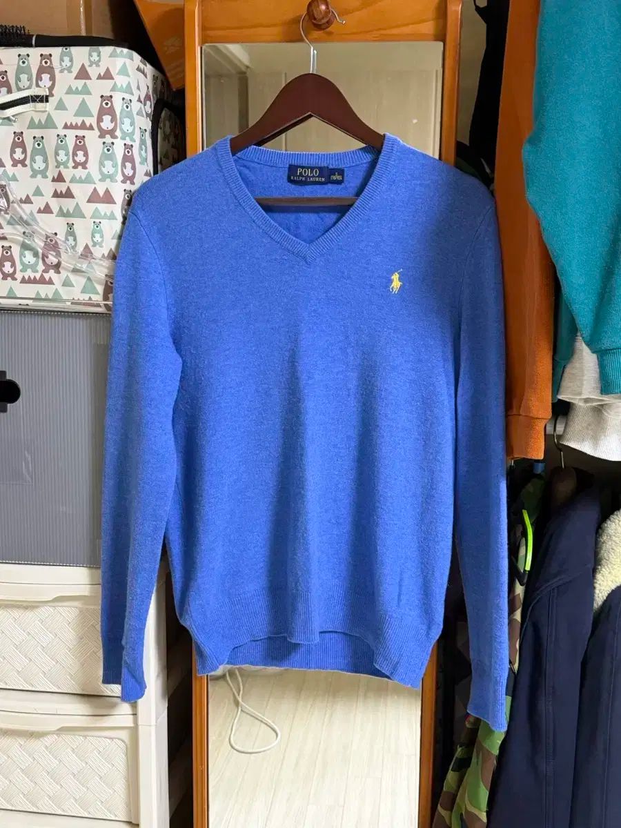 ポロ メリノウール100 Vネック ニット S