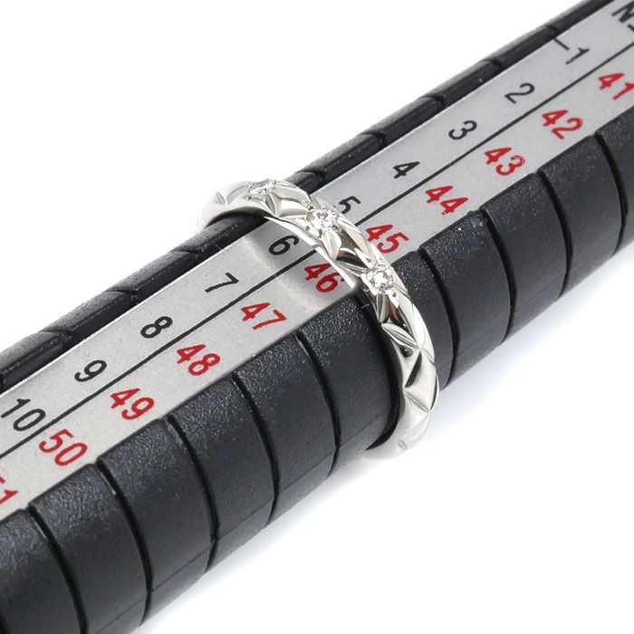 CHANEL シャネル Pt950プラチナ マトラッセ 3Pダイヤ リング 指輪 J2821 ダイヤモンド 6号 46 2.6g レディース FORTGASGNV_COM_BR