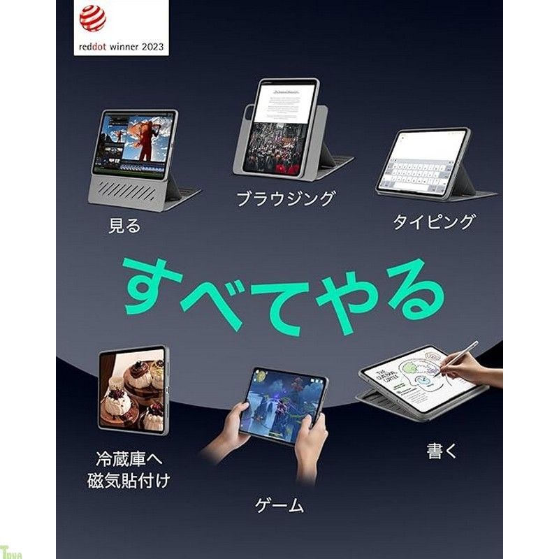 なマグネットカバー付き回転式ケース