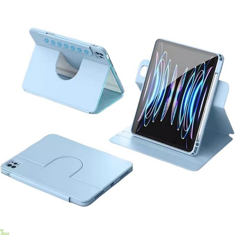  360度回転 iPad Air 13 2025/2024 ケース Air 13 M3 M2 縦置き 横置き iPad Pro 12.9インチ 第 6 5 4 3 世代ケース 手帳型 2点セット 磁気吸着式 分離式 薄型 透明ハードケース 衝撃吸収 タ iPadケース