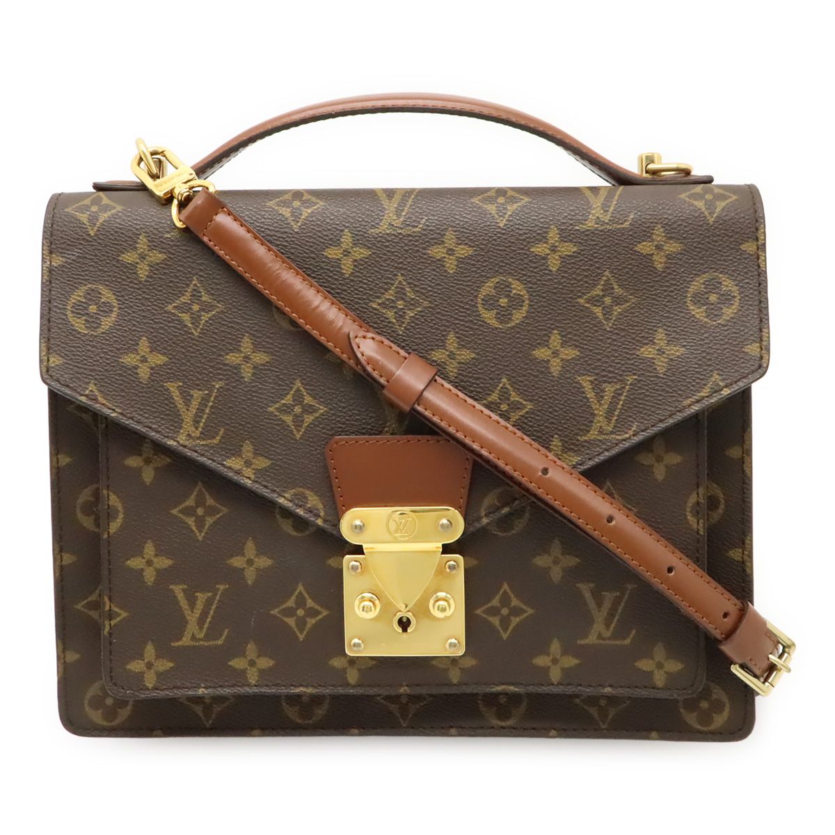 LOUIS VUITTON ルイ ヴィトン モノグラム モンソー28 セカンドバッグ ハンドバッグ ビジネスバッグ 2WAY ショルダーバッグ M51185