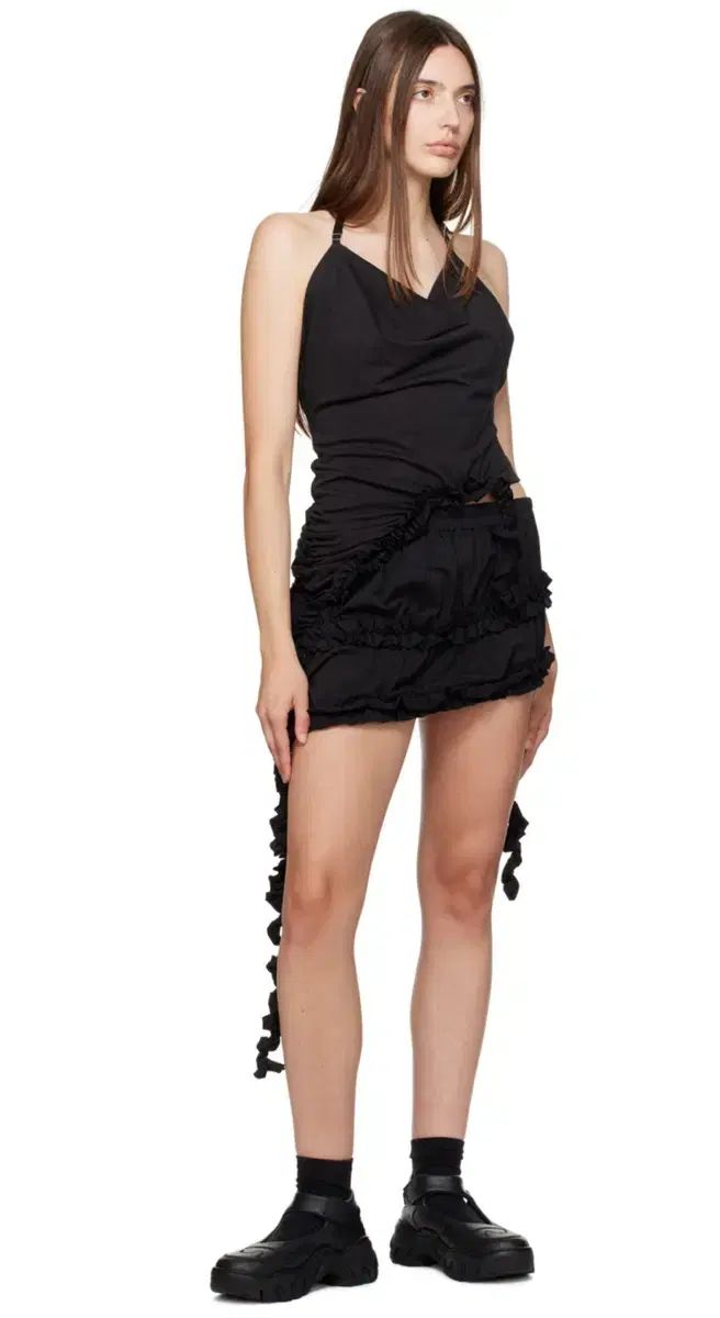 OPEN YY ブラックコットンミニスカート 2サイズ