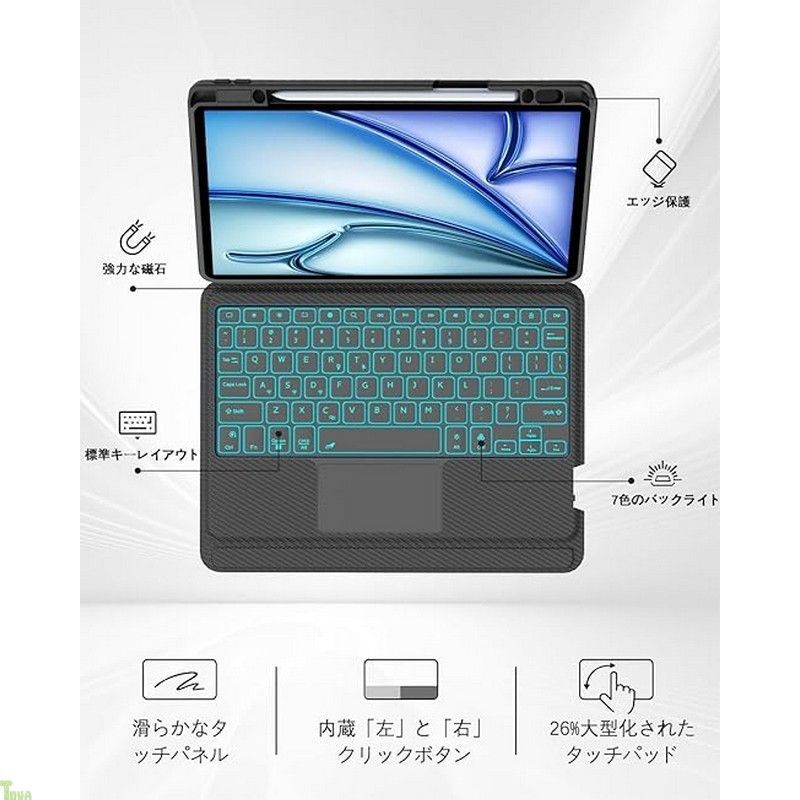 新登場 ipad air 13インチ ケース キーボード M3 2025 M2 2025 横 縦置き タッチパッド付き ipad pro 12.9 キーボード 第3 4 5 6世代対応 iPad Pro 12.9インチ ケース 分離式 MEBLE-SODAR_PL