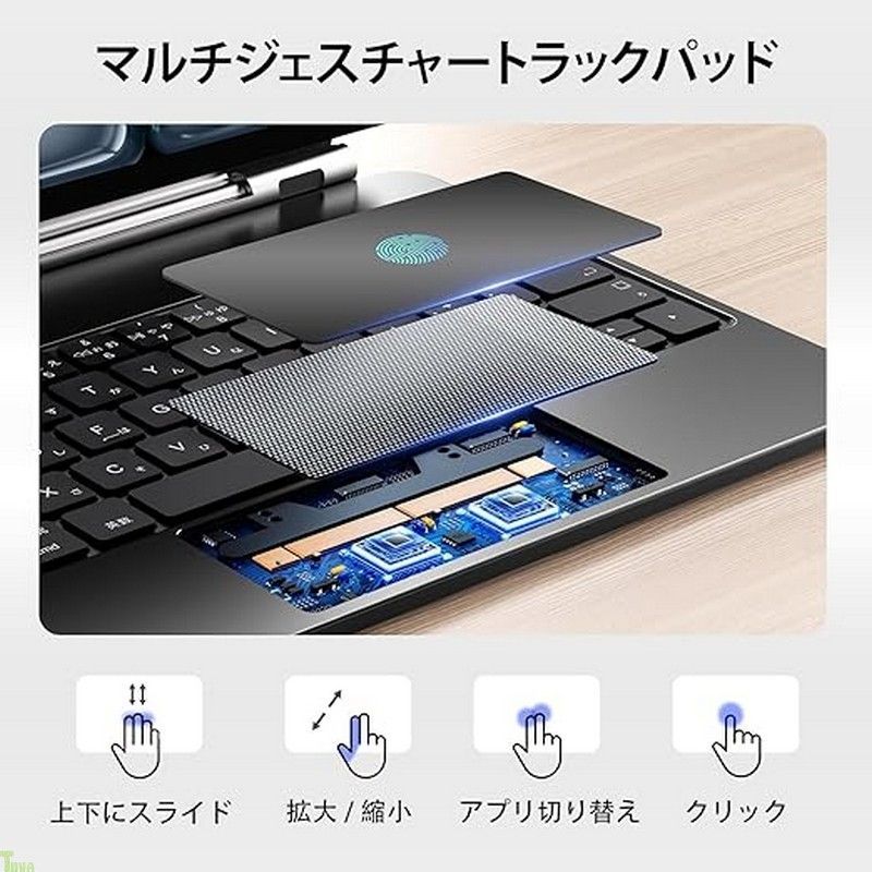 iPad Pro 11 インチ M5 2025 - M4 2025 モデル用 磁気キーボードケース 軽量JIS日本語配列～磁気装着 マルチジェスチャートラックパッド 7 色バックライト ショートカットキー 自動スリープ|起動機能付き～ ブラック a VETTDRUCK_DE
