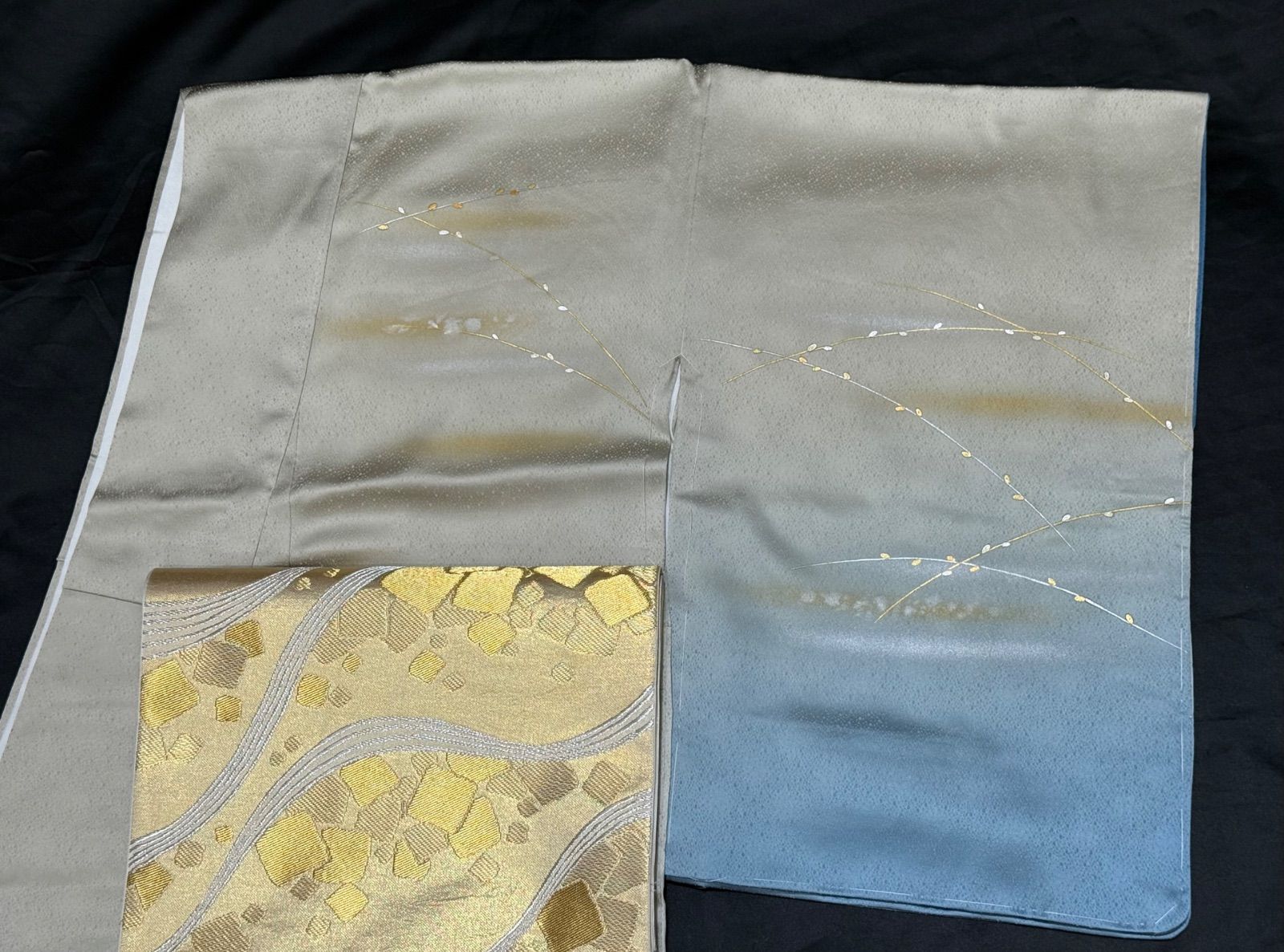 超豪華身丈163cm刺繍入り正絹訪問着袷広襟