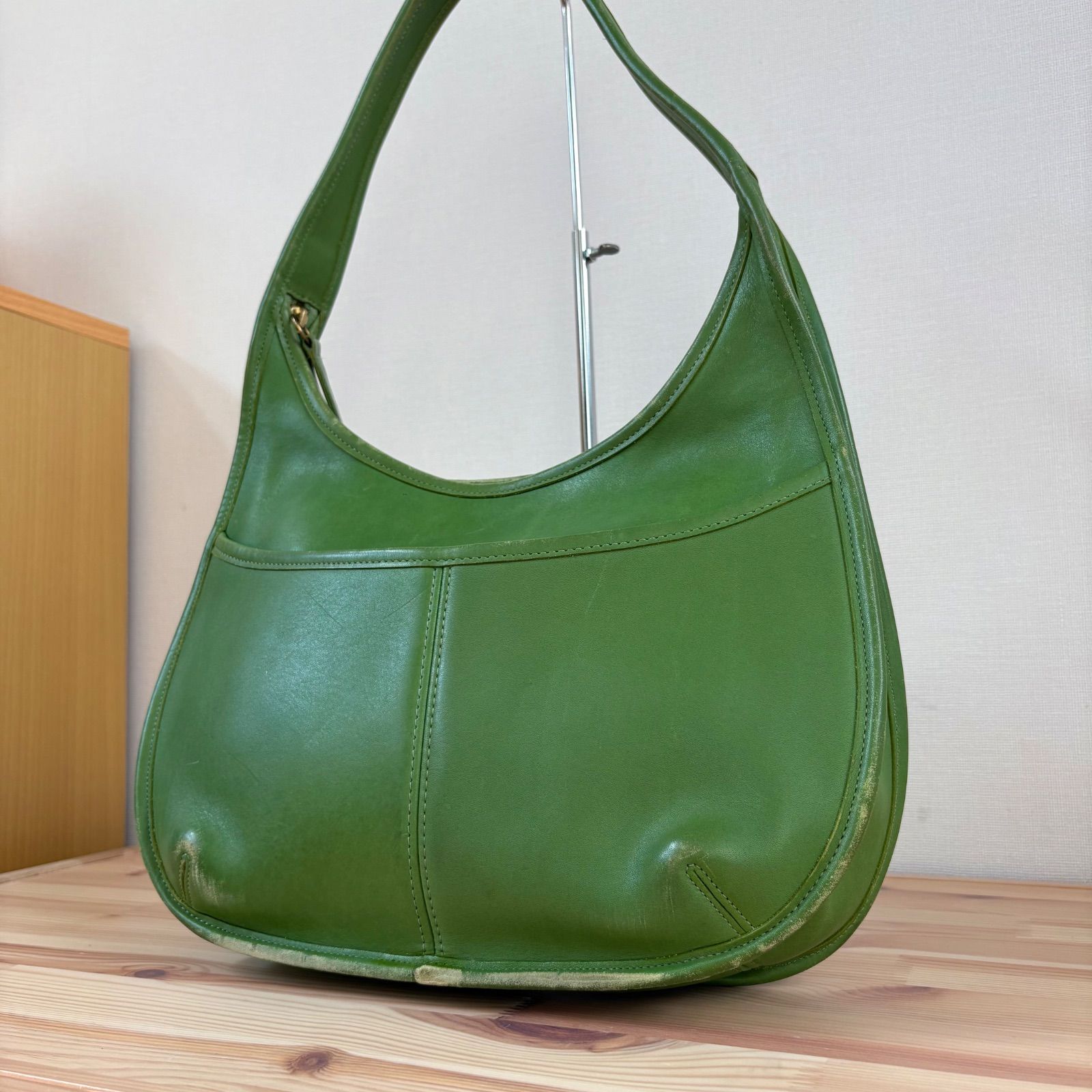 Vintage Coach Ergo Zip Shoulder Bag Leaf Green ヴィンテージコーチ