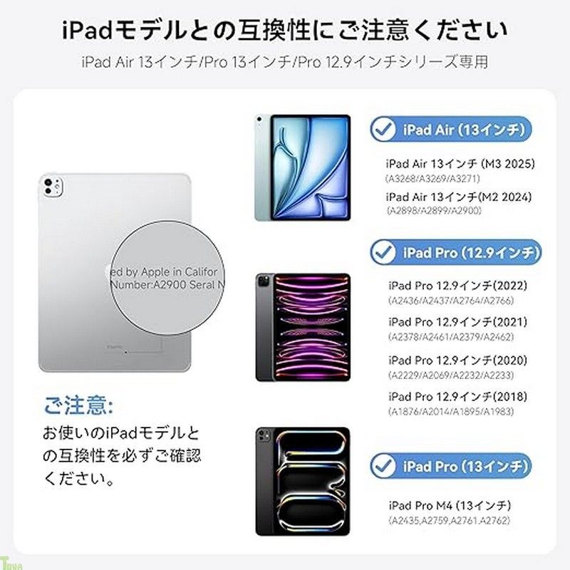 HOU iPad キーボード付きケース for iPad Air M3 13インチ 2025 M2 2025 - iPad Pro 13 M4 12.9 第6 第5 第4 第3世代 磁気分離式ケース キーボード 大型高精度タッチパッド搭